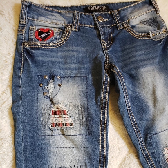 Premiere Denim by rue21 Denim - Size 0(R)egular Premier Denim Graphic Punk Skinny Jeans